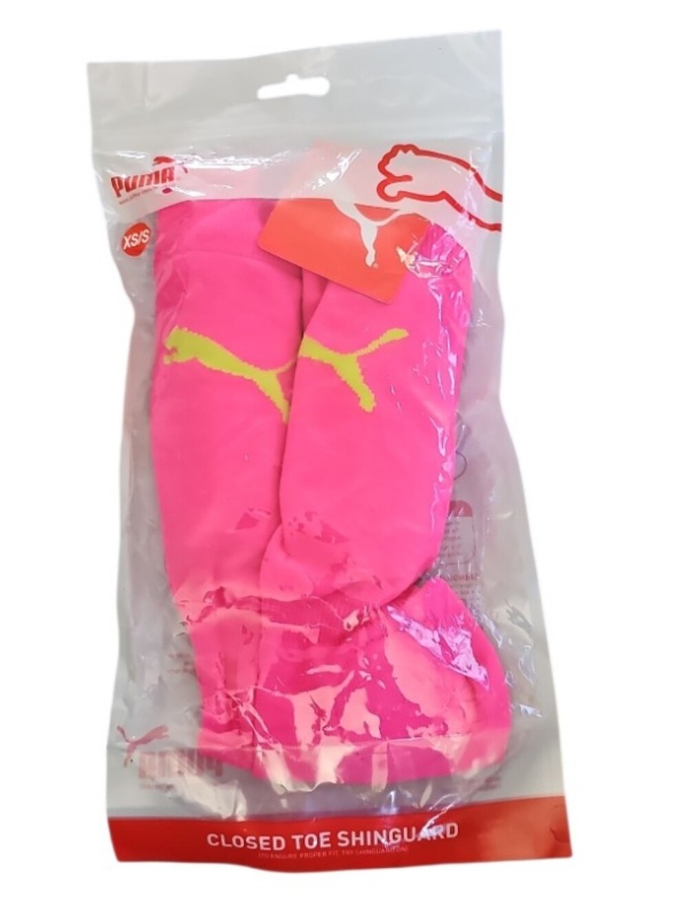 Puma Youth Soccer Shin Guards & Socks Pink XS/S New In Package Protection Neon